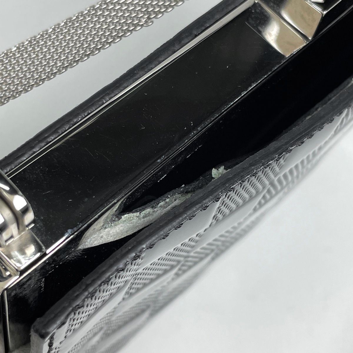 Louis Vuitton Ange MM Enamel Patent Leather Handbag Damier Vernis Noir Black — view 5