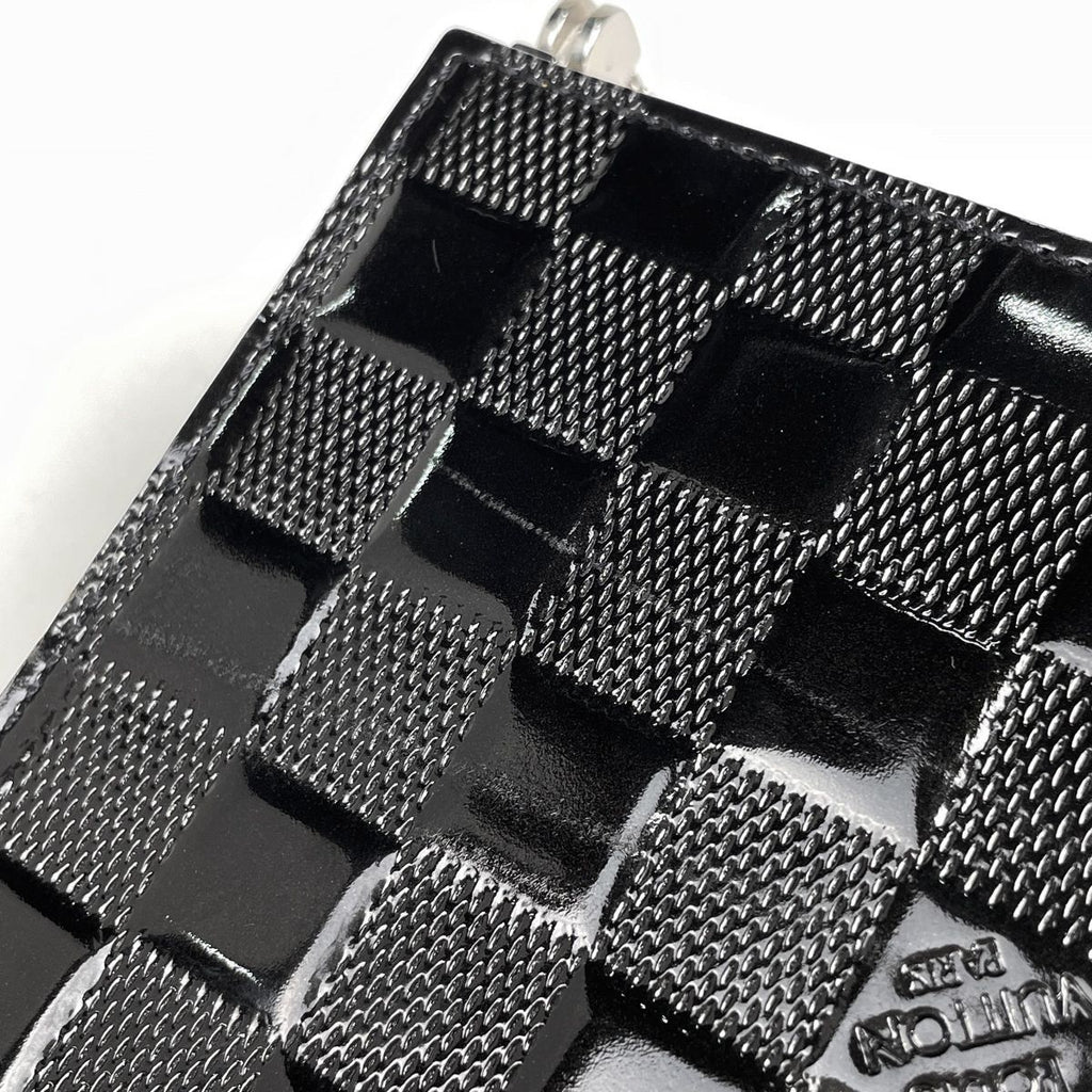 Louis Vuitton Ange MM Enamel Patent Leather Handbag Damier Vernis Noir Black — view 4