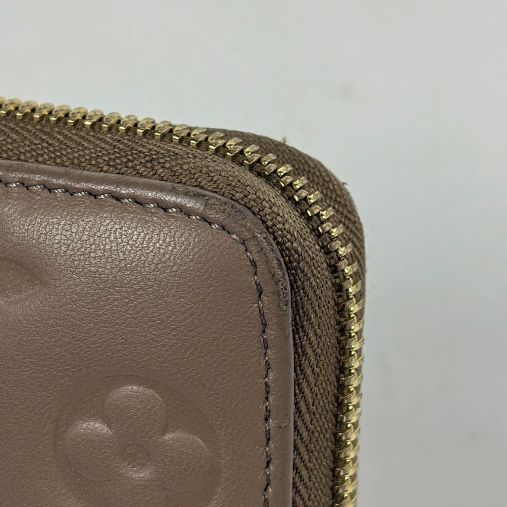 Louis Vuitton Zippy Wallet Coussin Embossed Monogram Leather Taupe — view 3