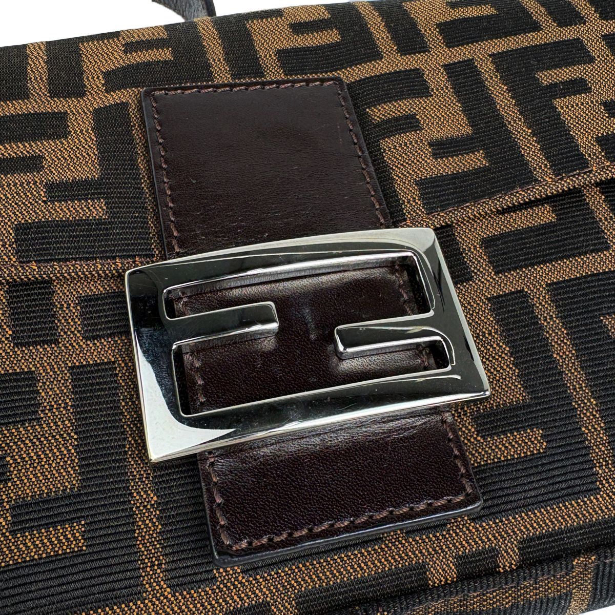 Fendi Zucca Pattern Mamma Bucket Shoulder Bag Canvas Brown — view 7