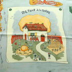 Hermes Carre 90 Retour a la Terre Return to Scarf Silk All Over Pattern Brown — view 5