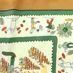 Hermes Carre 90 Retour a la Terre Return to Scarf Silk All Over Pattern Brown — view 8