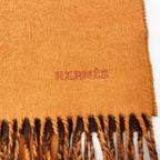 Hermes Scarf Orange Brown Cashmere Logo Bicolor — view 3