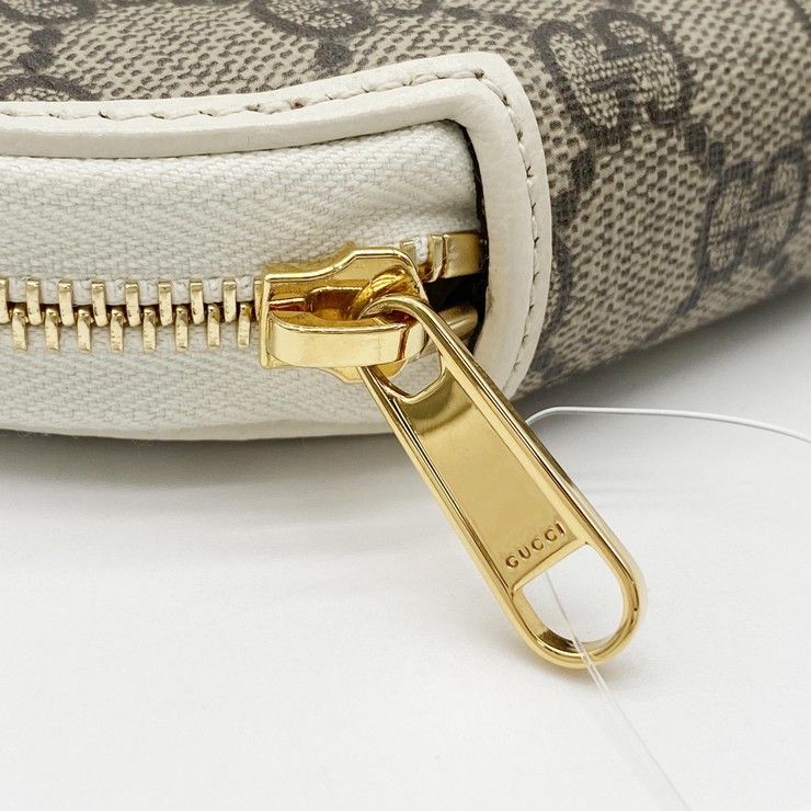 Gucci Coin Case GG Supreme Horsebit Ivory Beige Leather Gold — view 6