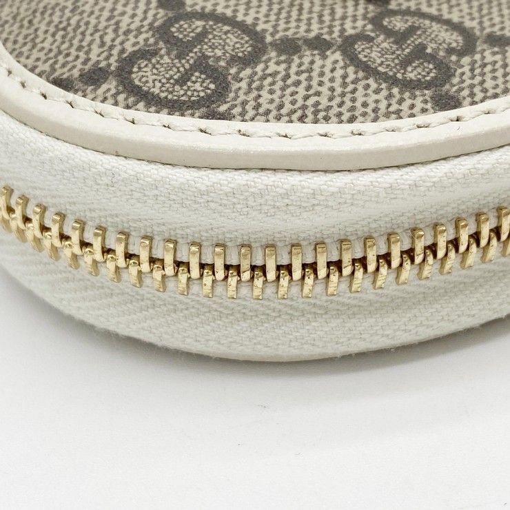 Gucci Coin Case GG Supreme Horsebit Ivory Beige Leather Gold — view 4