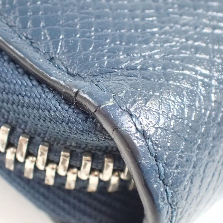 Louis Vuitton Wallet Zippy Organizer Blue Marine Taiga Zip Around Travel Case — view 3