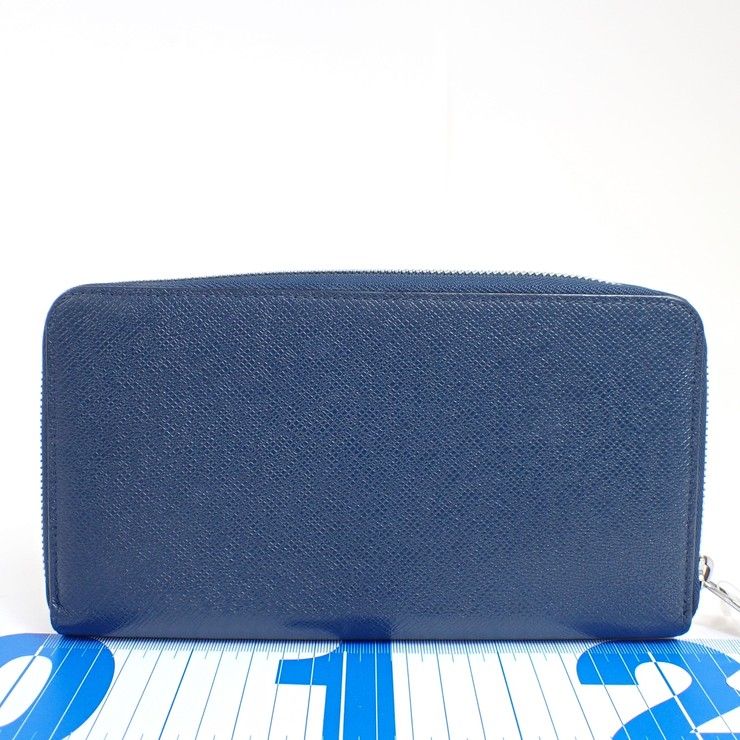 Louis Vuitton Wallet Zippy Organizer Blue Marine Taiga Zip Around Travel Case — view 2