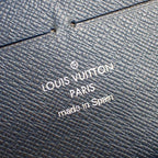 Louis Vuitton Wallet Zippy Organizer Blue Marine Taiga Zip Around Travel Case — view 8