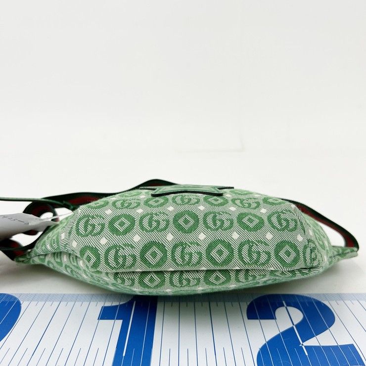 Gucci Waist Bag Children's Green Canvas Star GG Logo — view 3