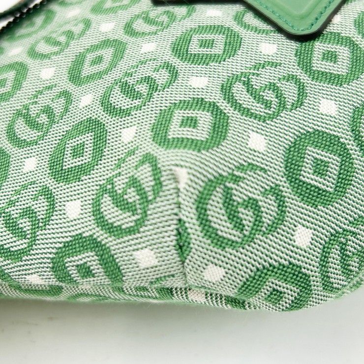 Gucci Waist Bag Children's Green Canvas Star GG Logo — view 4