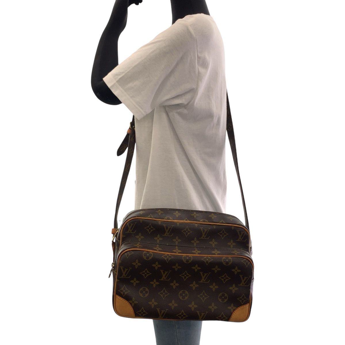 Louis Vuitton Monogram Nile Brown Gold Leather Shoulder Bag Pochette — view 7