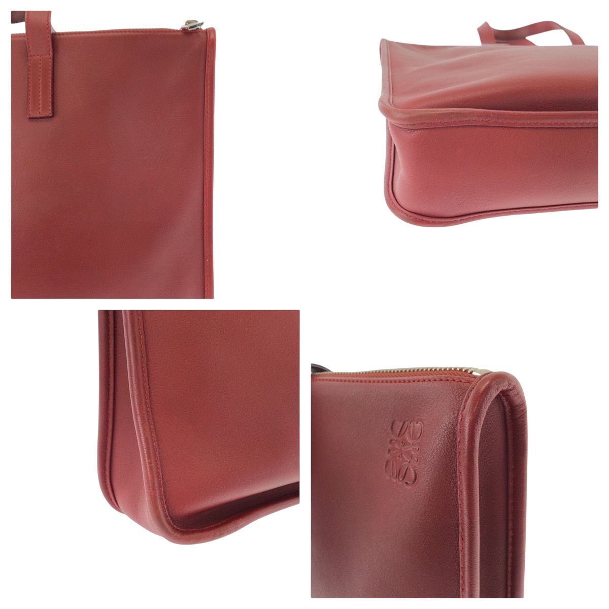 Loewe Anagram New Toledo Red Silver Leather Business Bag — view 6