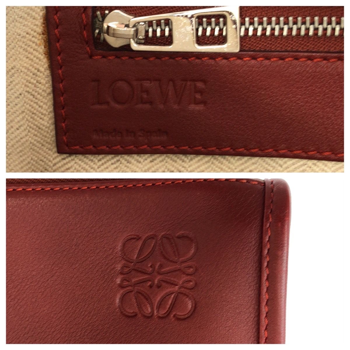 Loewe Anagram New Toledo Red Silver Leather Business Bag — view 4
