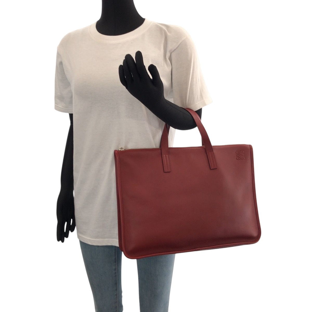 Loewe Anagram New Toledo Red Silver Leather Business Bag — view 7