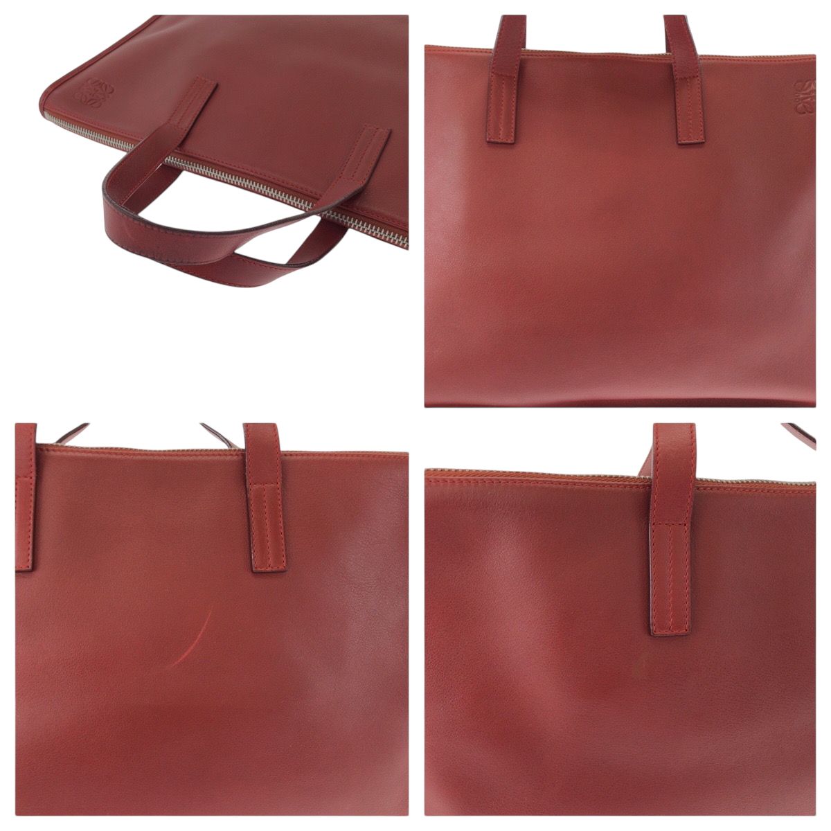 Loewe Anagram New Toledo Red Silver Leather Business Bag — view 5