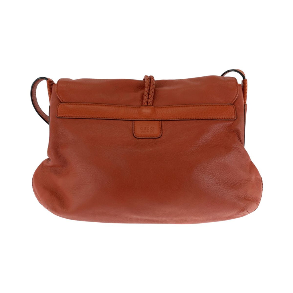 Gucci Bamboo Orange Brown Gold Leather Shoulder Bag Pochette — view 2