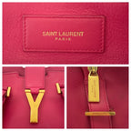 Saint Laurent Paris Petit Cabas Yline Fuchsia Pink Leather Shoulder Bag — view 4
