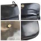 Prada Logo Embossed Black Leather Plastic Chain Shoulder Bag — view 5