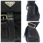 Prada Tessuto Black Silver Nylon Shoulder Bag — view 6