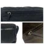 Prada Tessuto Black Silver Nylon Shoulder Bag — view 5
