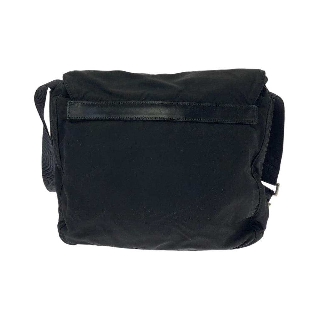 Prada Tessuto Black Silver Nylon Shoulder Bag — view 2