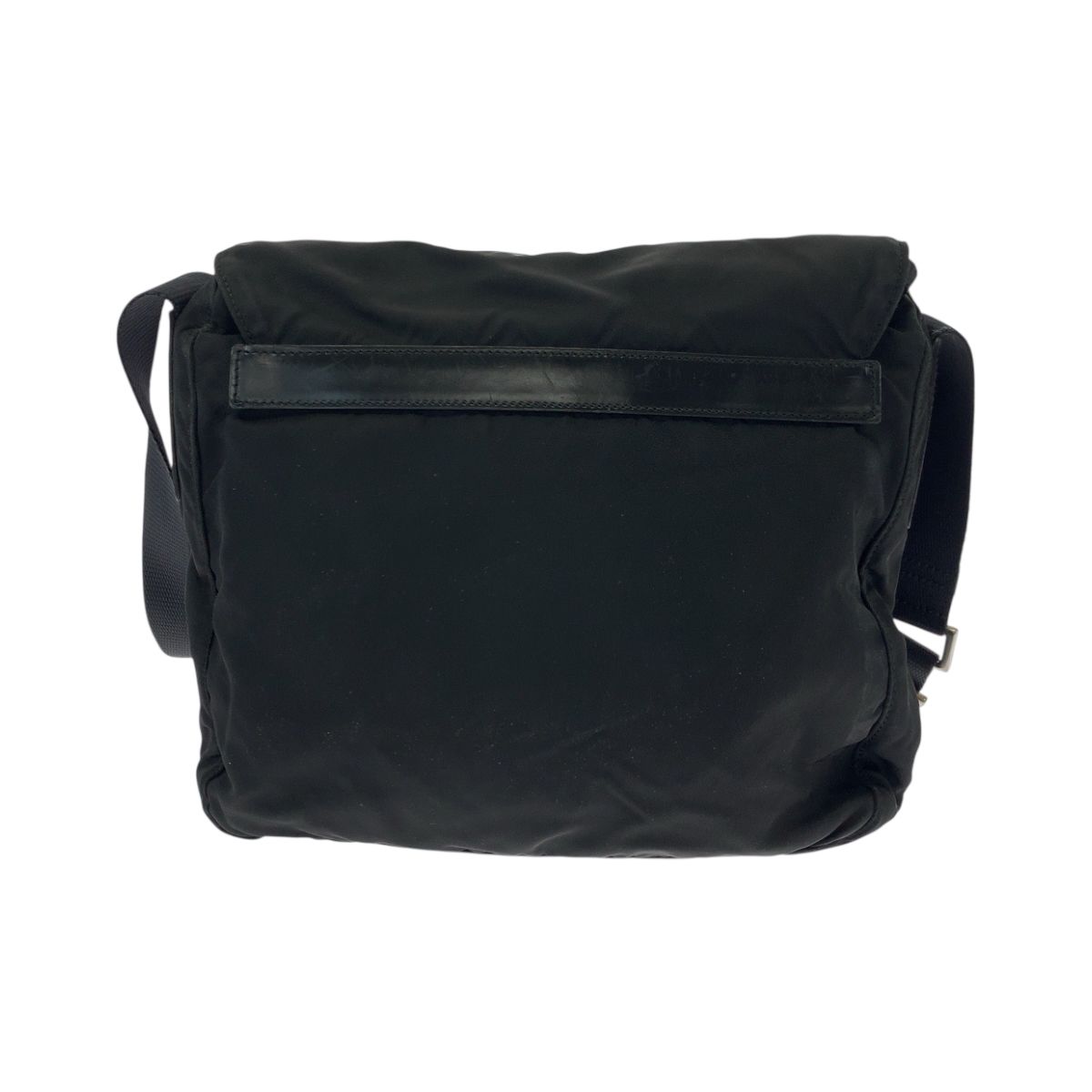 Prada Tessuto Black Silver Nylon Shoulder Bag — view 2
