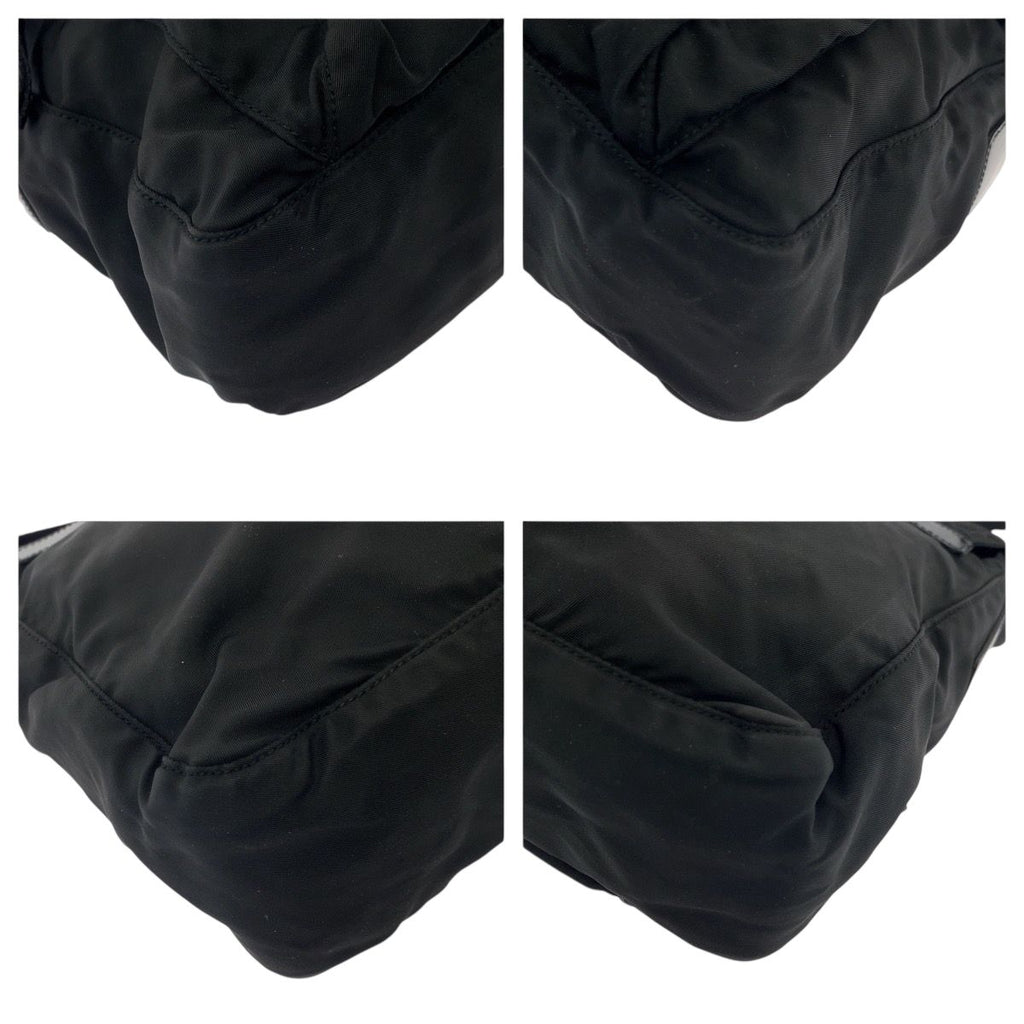 Prada Tessuto Black Silver Nylon Shoulder Bag — view 3