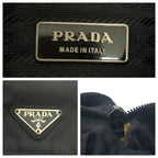 Prada Tessuto Black Silver Nylon Shoulder Bag — view 4