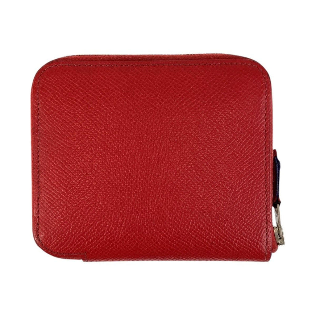 Hermes Azap Silk in Compact Bougainvillea Red Silver Veau Fold Wallet — view 2
