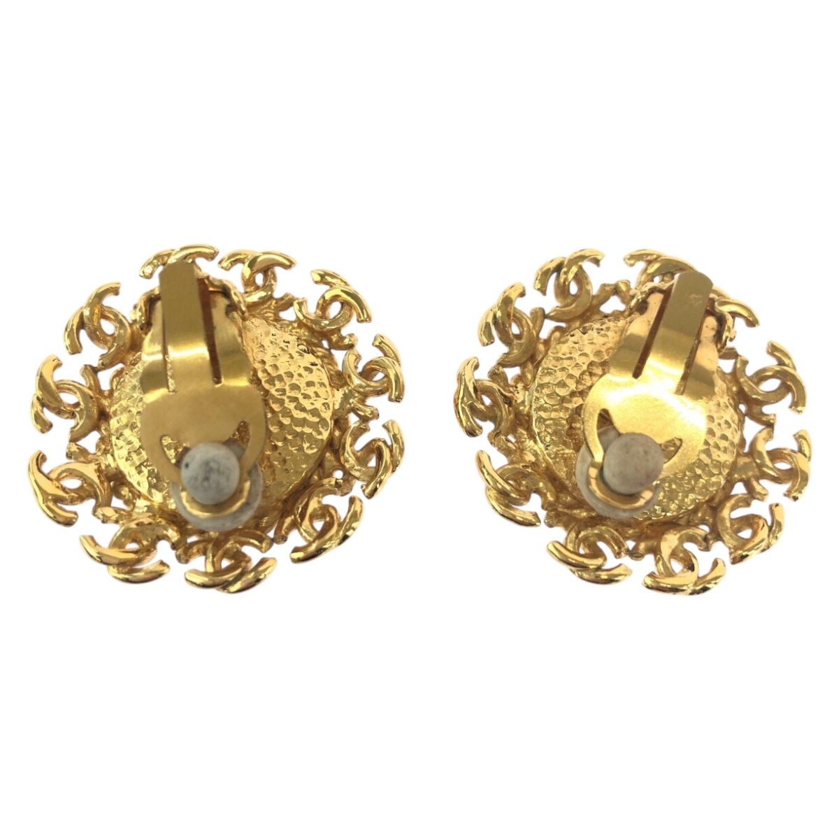 Chanel Vintage CC Logo Gold Plated Earrings 95 — view 2