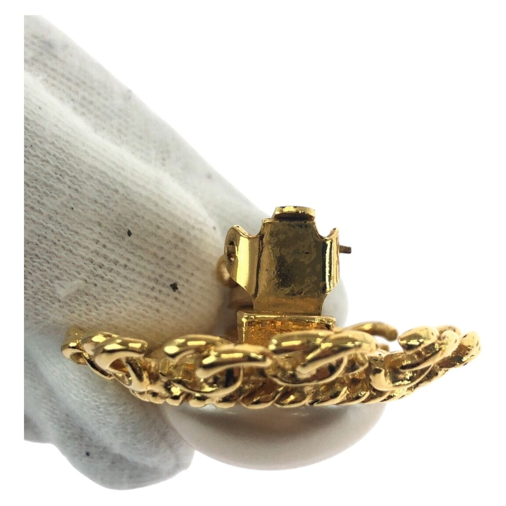Chanel Vintage CC Logo Gold Plated Earrings 95 — view 5