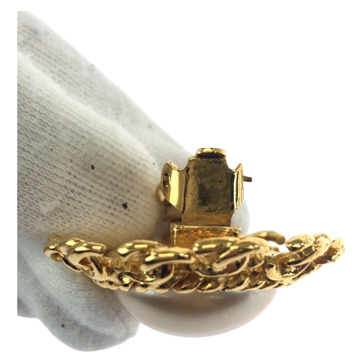 Chanel Vintage CC Logo Gold Plated Earrings 95 — view 5