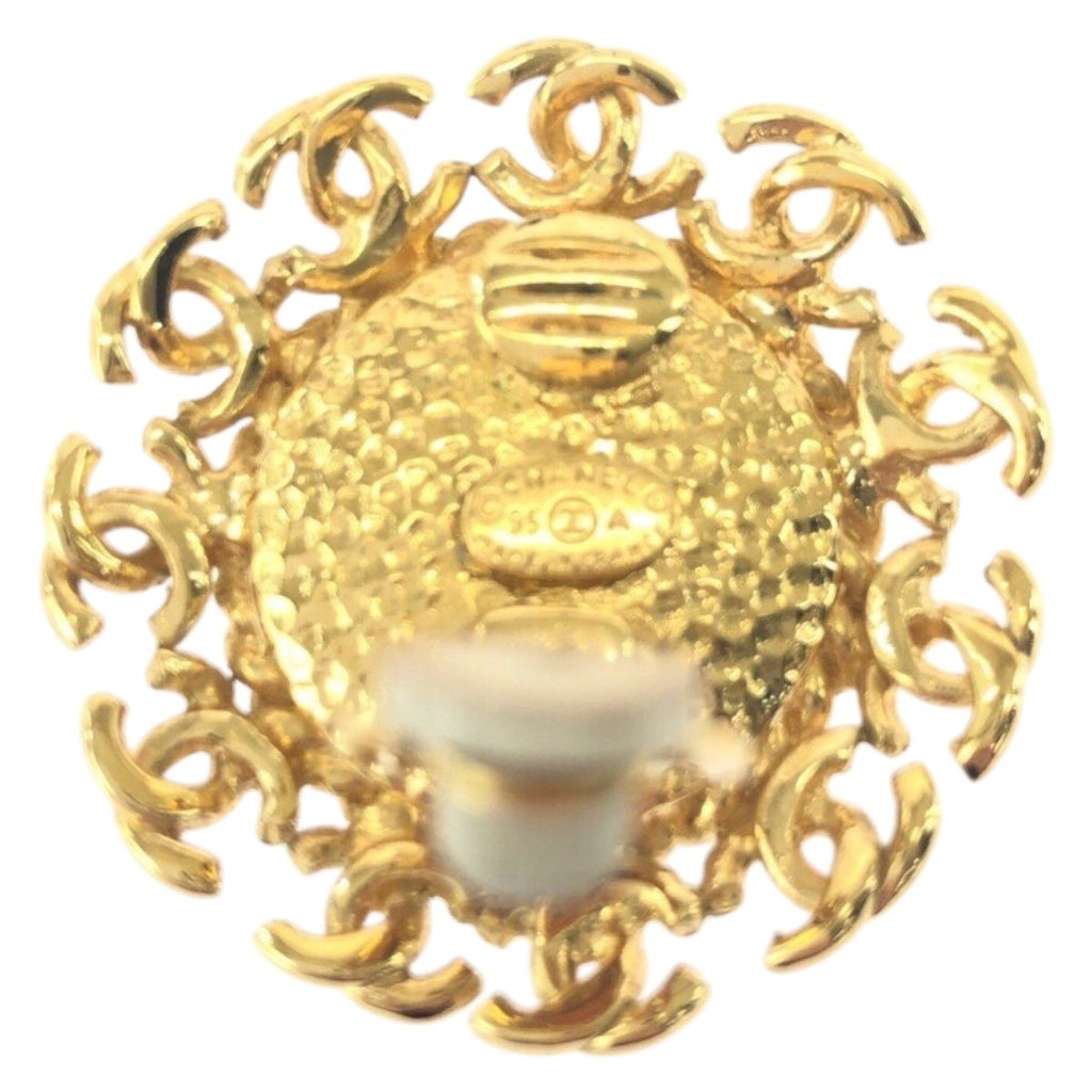 Chanel Vintage CC Logo Gold Plated Earrings 95 — view 3
