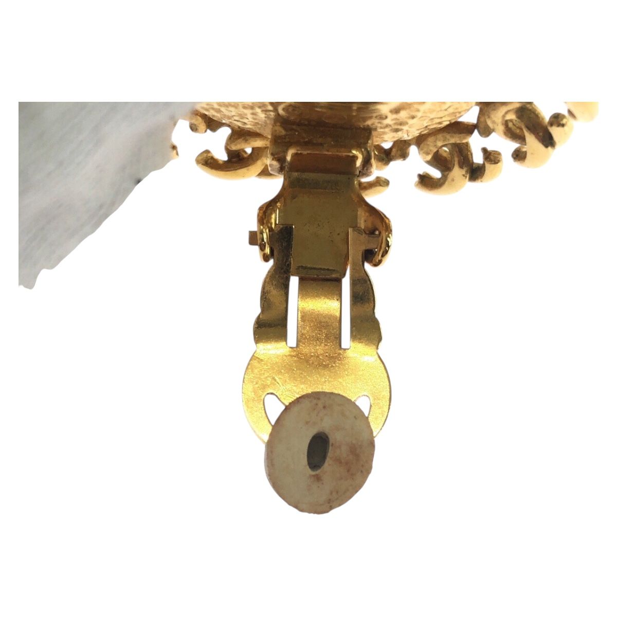 Chanel Vintage CC Logo Gold Plated Earrings 95 — view 9
