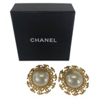 Chanel Vintage CC Logo Gold Plated Earrings 95 — view 4
