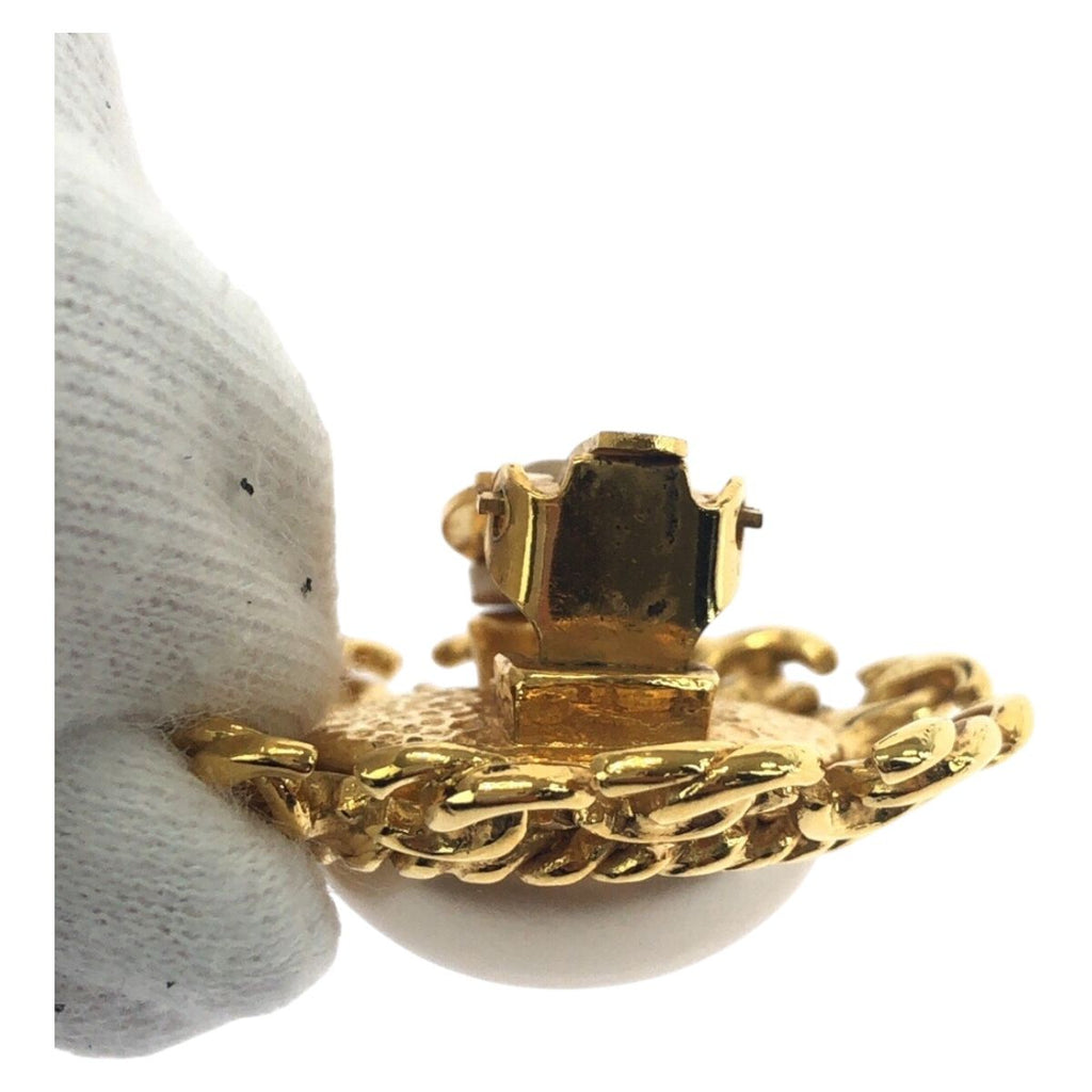 Chanel Vintage CC Logo Gold Plated Earrings 95 — view 6