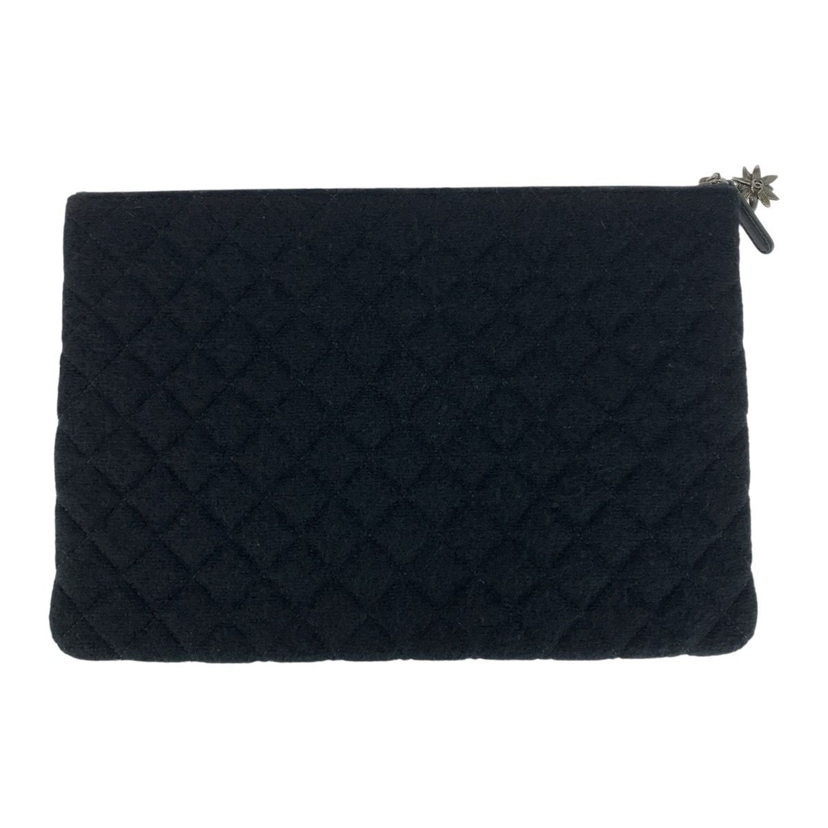 Chanel CC Logo Multicolor Black Silver Tweed Clutch — view 2