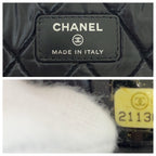 Chanel CC Logo Multicolor Black Silver Tweed Clutch — view 5