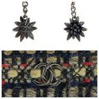 Chanel CC Logo Multicolor Black Silver Tweed Clutch — view 6