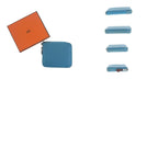 Hermes Azap Compact Silk in Blue Silver Leather Fold Wallet Coin Purse — view 9