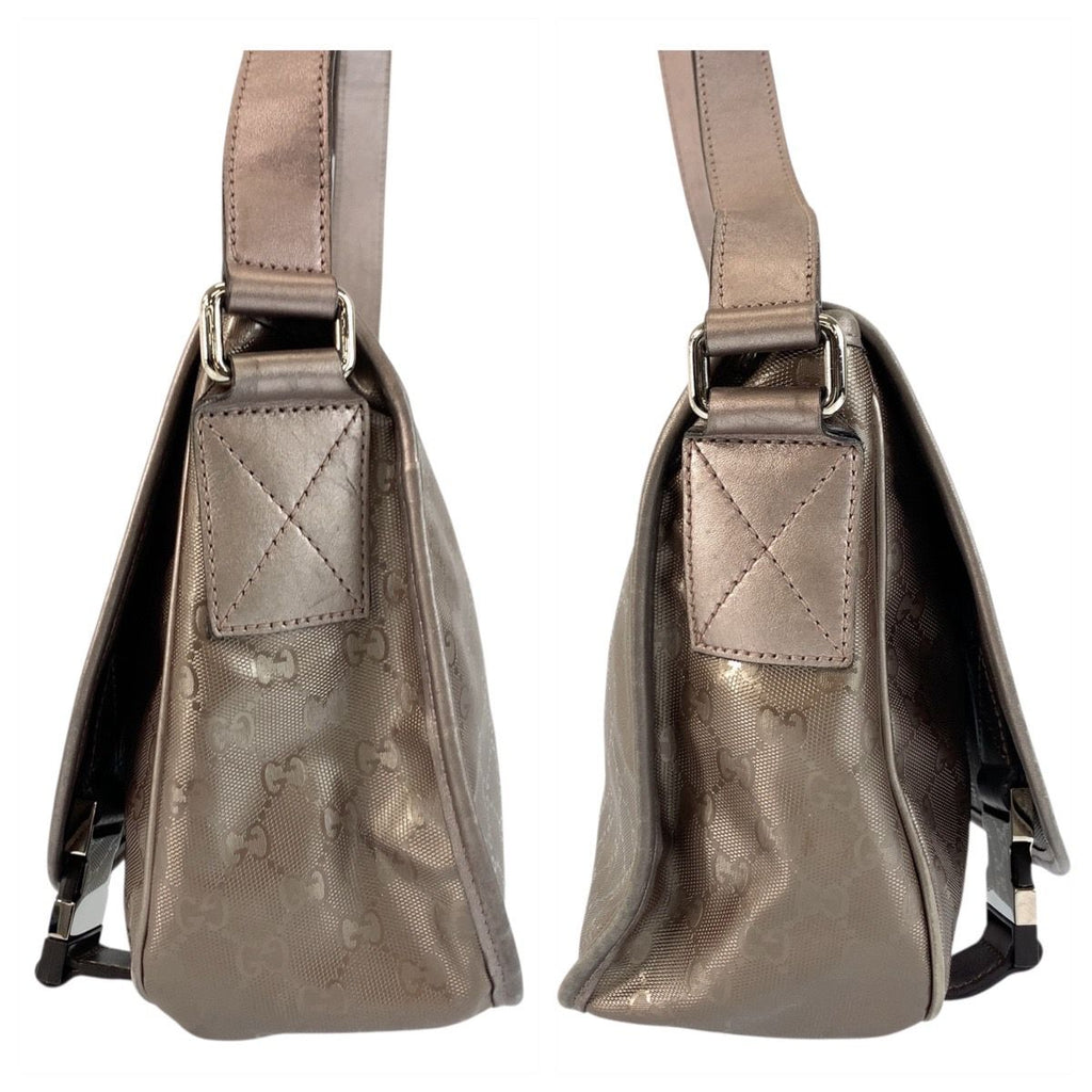 Gucci GG Supreme Metallic Brown Silver Shoulder Bag — view 8