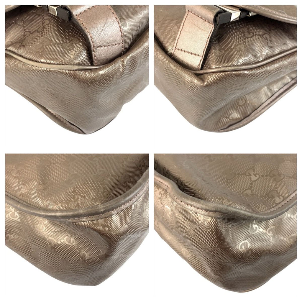 Gucci GG Supreme Metallic Brown Silver Shoulder Bag — view 3