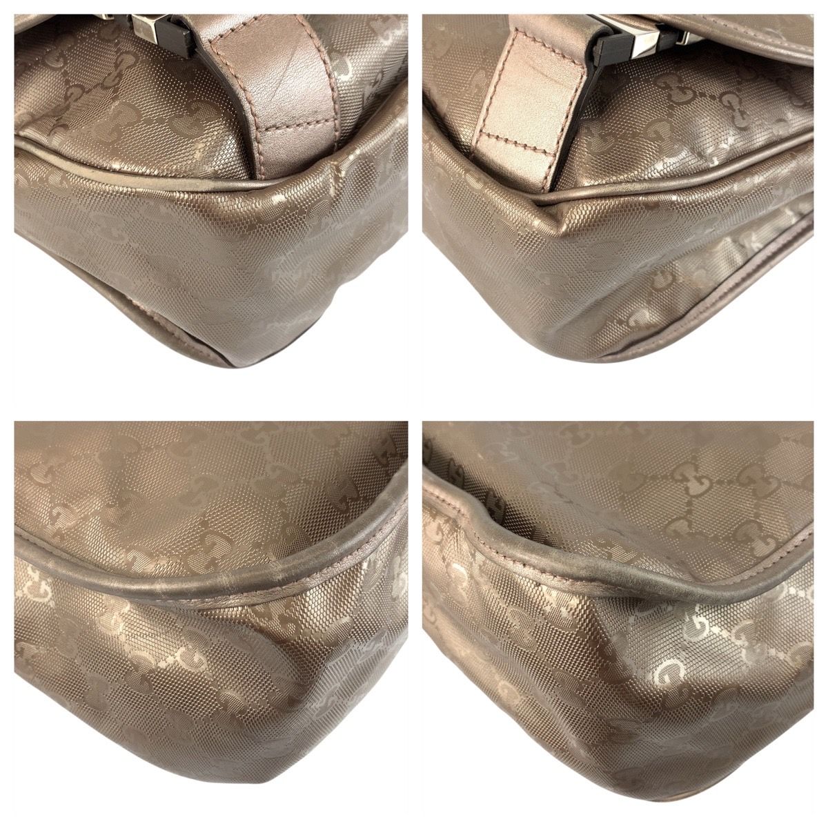 Gucci GG Supreme Metallic Brown Silver Shoulder Bag — view 3