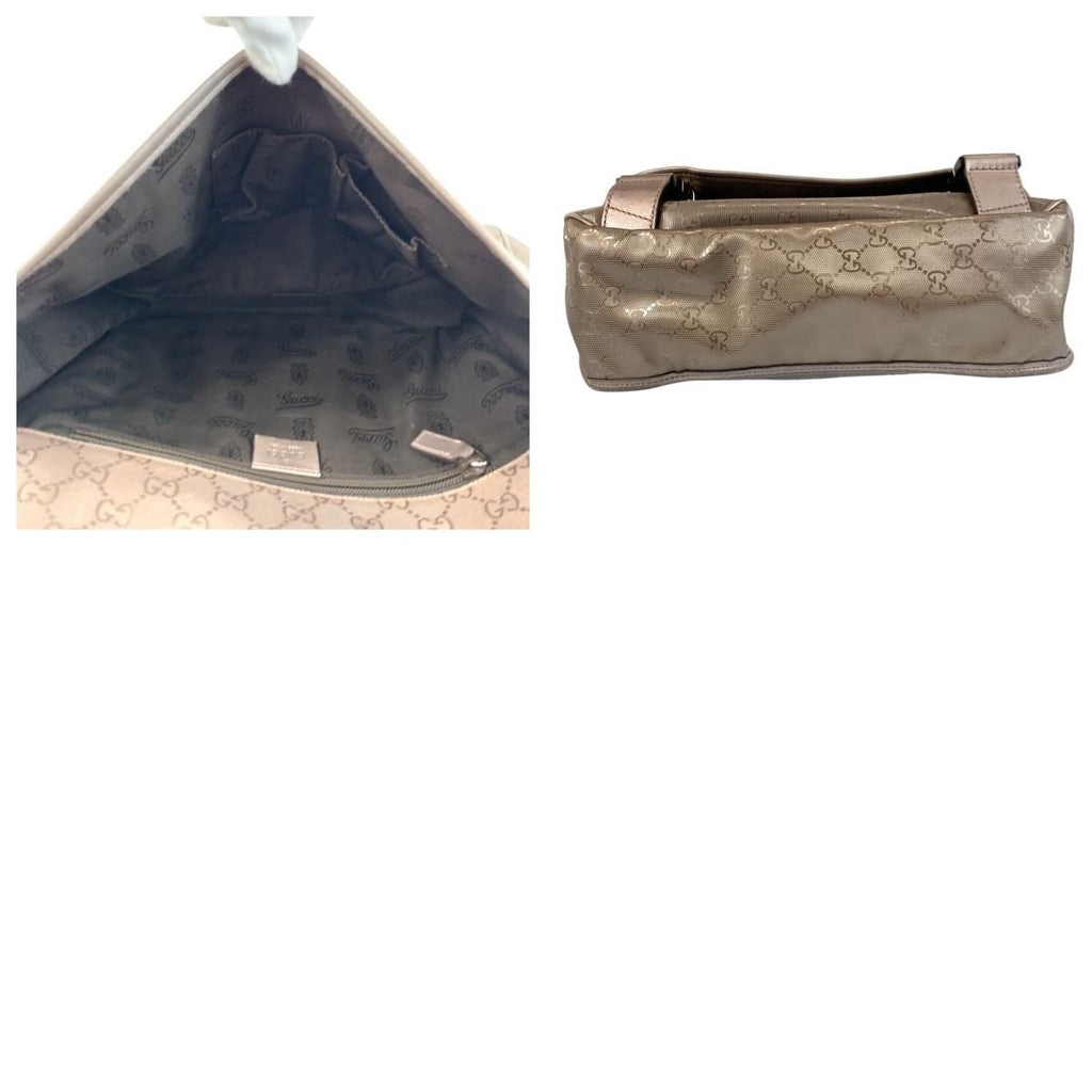 Gucci GG Supreme Metallic Brown Silver Shoulder Bag — view 9