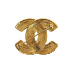 Chanel Vintage CC Logo Gold Metal Brooch — view 2