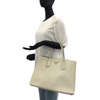 Prada Saffiano White Gold Leather Tote — view 7