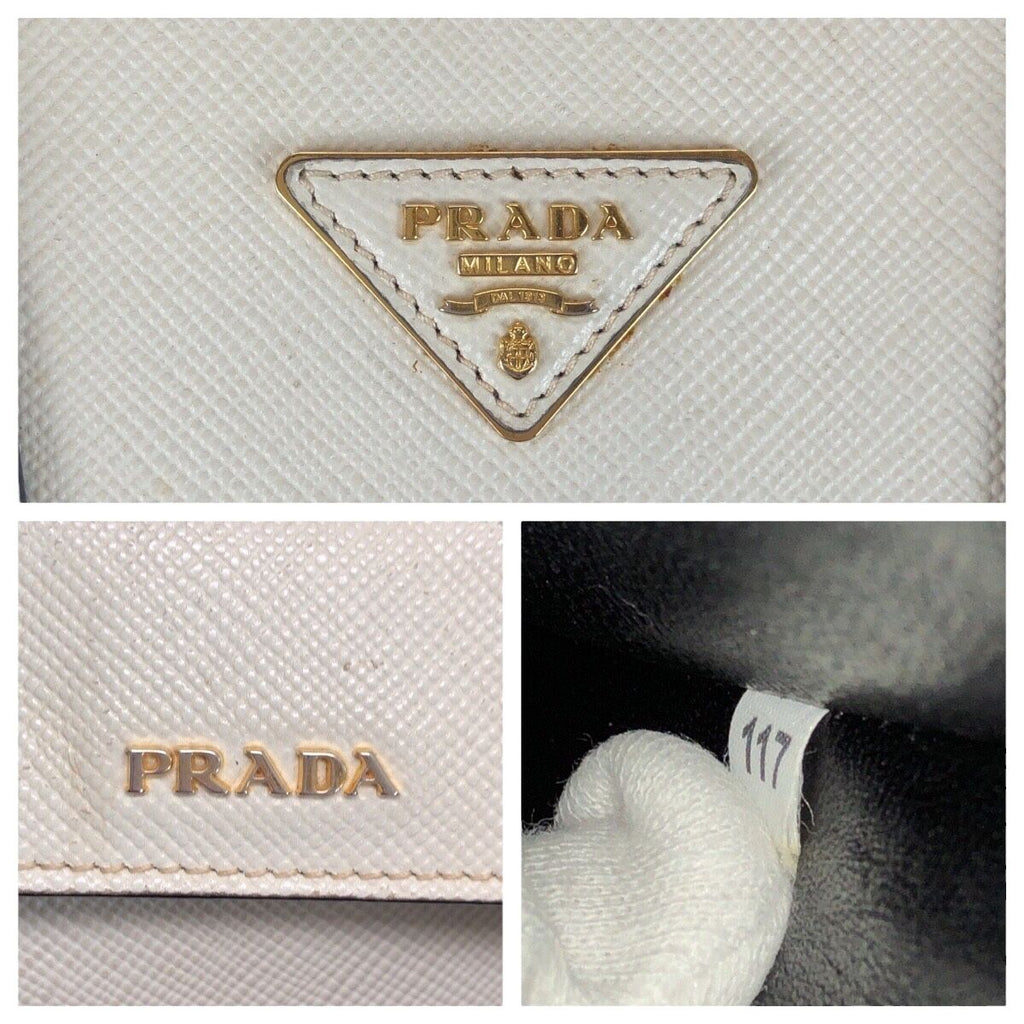 Prada Saffiano White Gold Leather Tote — view 4