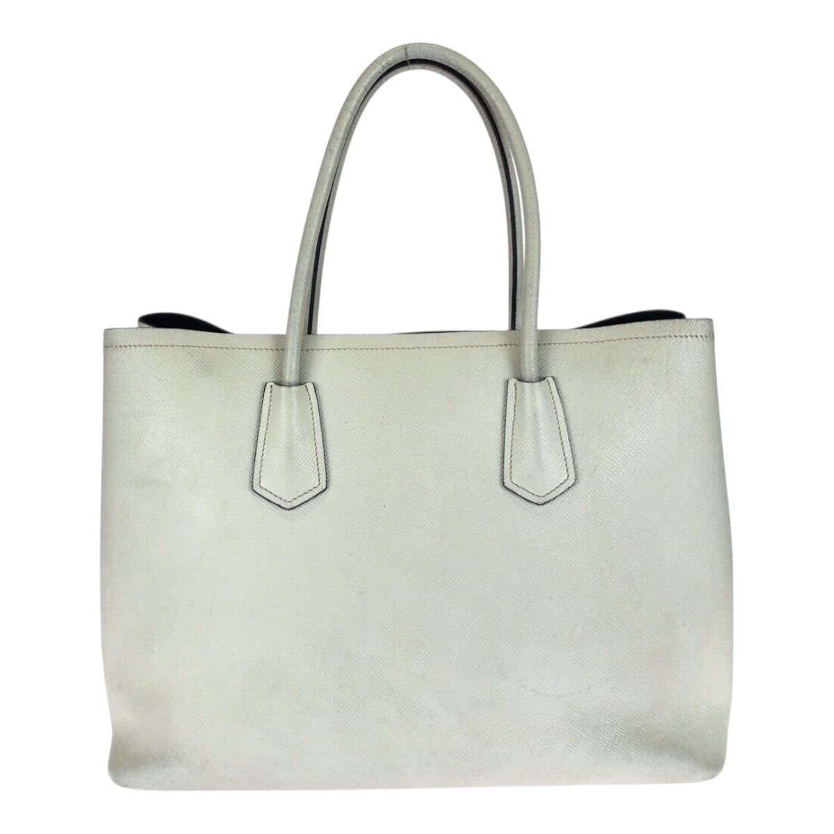 Prada Saffiano White Gold Leather Tote — view 2