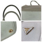 Prada Saffiano White Gold Leather Tote — view 5