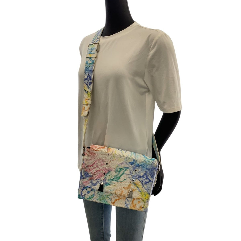 Louis Vuitton Monogram Pastel Trunk Messenger PM Multicolor Silver Shoulder Bag — view 7